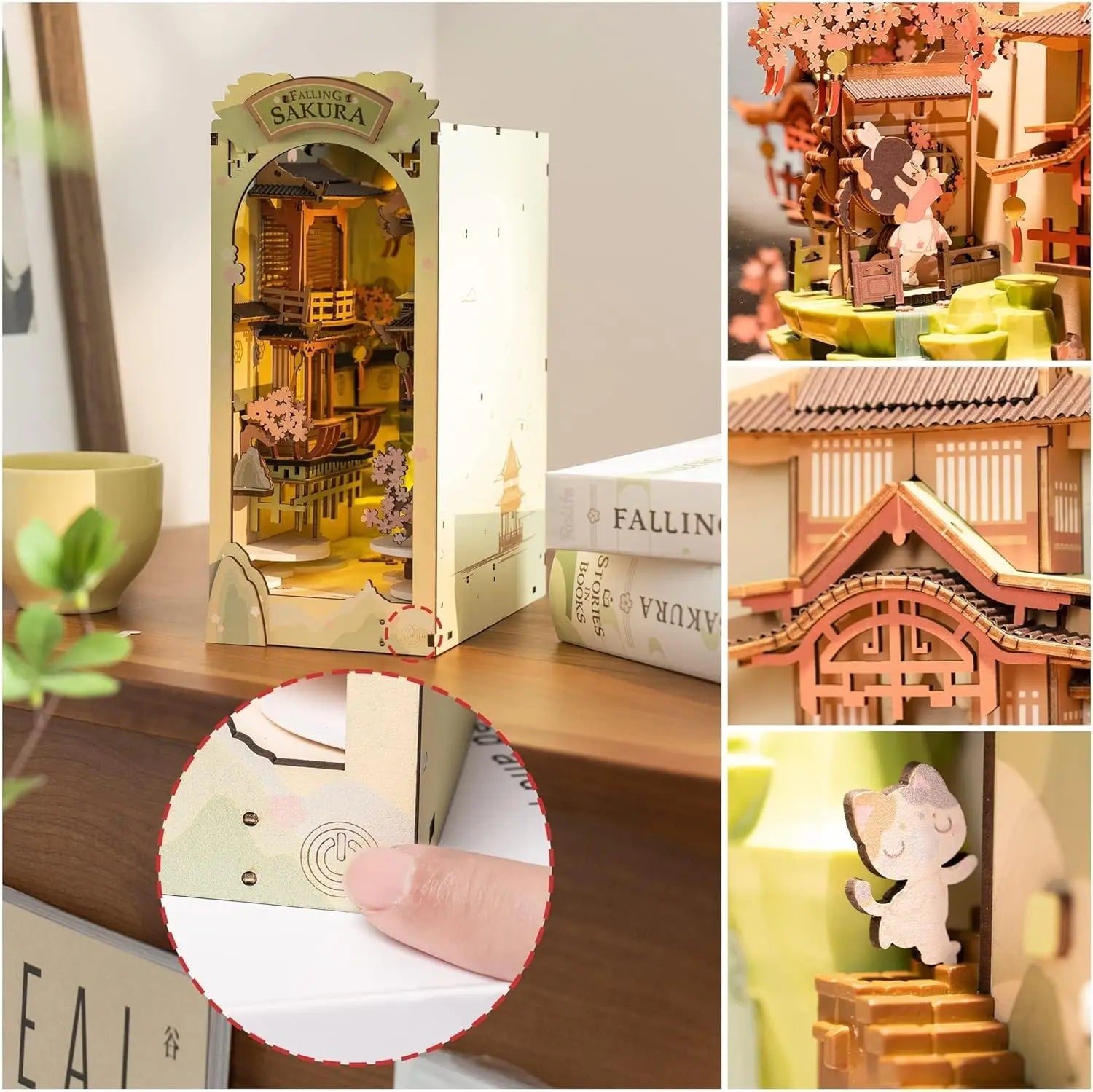 DIY Book Nook Falling Sakura