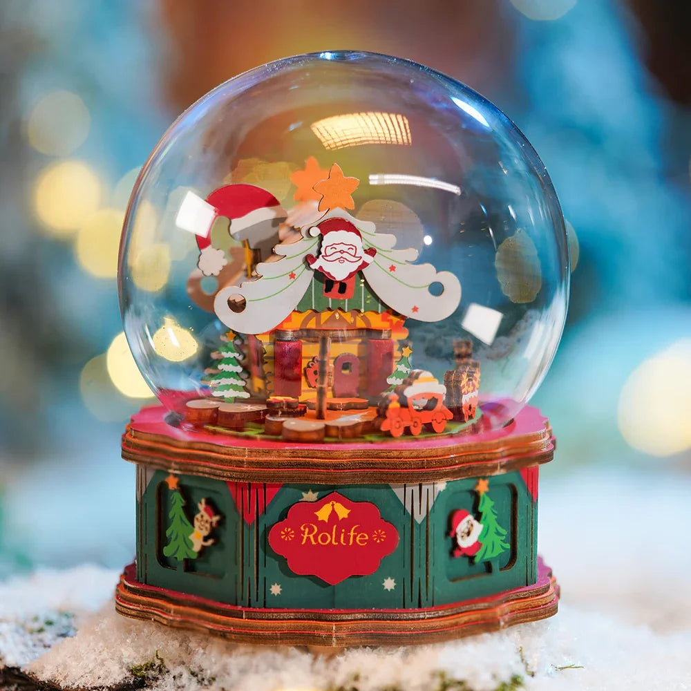 DIY Christmas Town Music Snowglobe