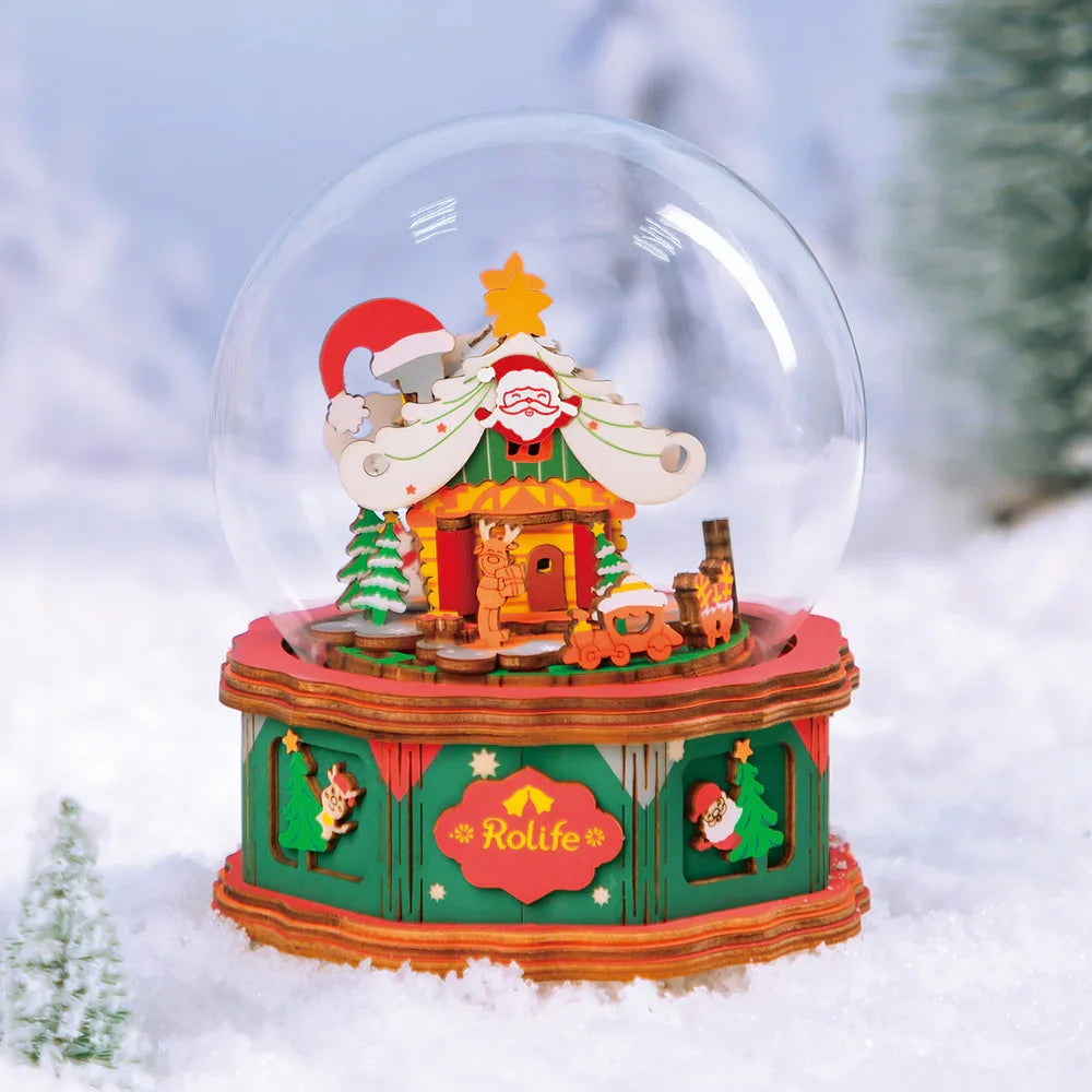 DIY Christmas Town Music Snowglobe