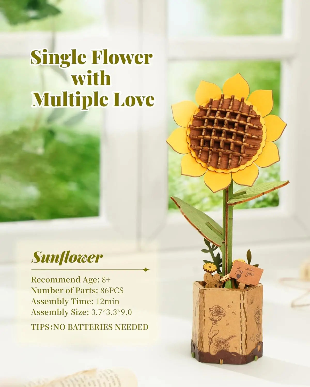 3D Wooden Puzzle Flowers